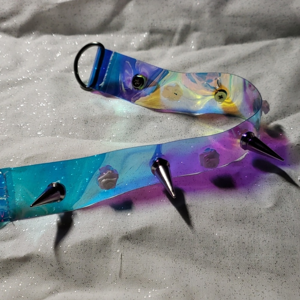 Punk latex choker with spikes and Rose's